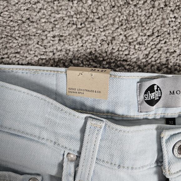 Levis Silvertab Jeans Womens 32x27 Blue High Waisted Mom Tapered Skater Indie - Picture 10 of 16